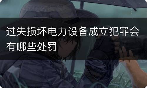 过失损坏电力设备成立犯罪会有哪些处罚