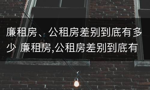 廉租房、公租房差别到底有多少 廉租房,公租房差别到底有多少个