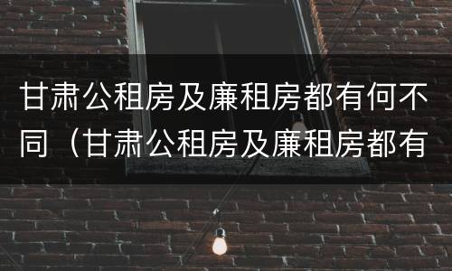 甘肃公租房及廉租房都有何不同（甘肃公租房及廉租房都有何不同之处）
