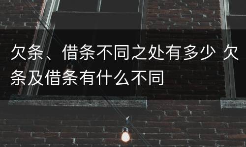 欠条、借条不同之处有多少 欠条及借条有什么不同