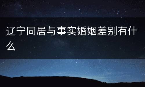 辽宁同居与事实婚姻差别有什么