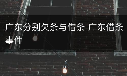 广东分别欠条与借条 广东借条事件