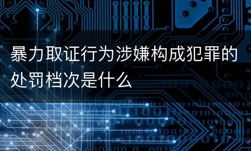 暴力取证行为涉嫌构成犯罪的处罚档次是什么