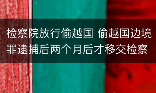 检察院放行偷越国 偷越国边境罪逮捕后两个月后才移交检察院吗