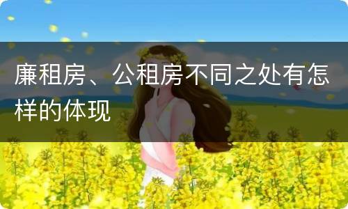 廉租房、公租房不同之处有怎样的体现