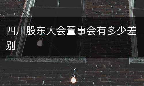 四川股东大会董事会有多少差别