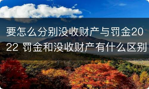 要怎么分别没收财产与罚金2022 罚金和没收财产有什么区别
