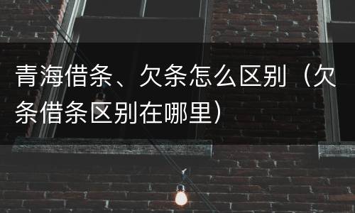 青海借条、欠条怎么区别（欠条借条区别在哪里）