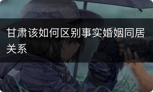 甘肃该如何区别事实婚姻同居关系