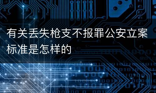 有关丢失枪支不报罪公安立案标准是怎样的