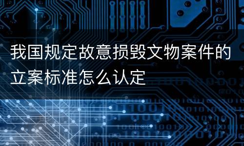 我国规定故意损毁文物案件的立案标准怎么认定