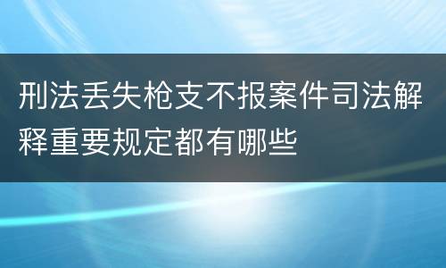 刑法丢失枪支不报案件司法解释重要规定都有哪些