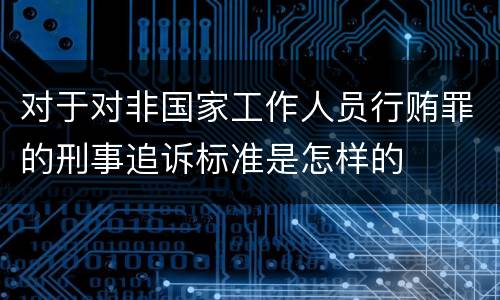 对于对非国家工作人员行贿罪的刑事追诉标准是怎样的