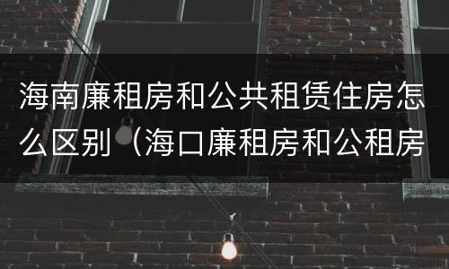 海南廉租房和公共租赁住房怎么区别（海口廉租房和公租房的区别）