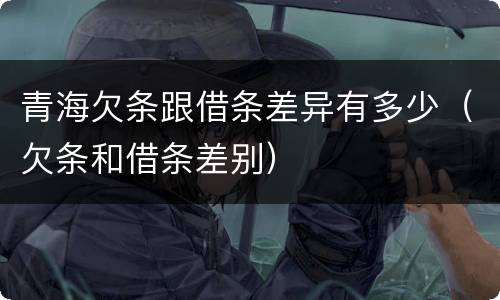 青海欠条跟借条差异有多少（欠条和借条差别）