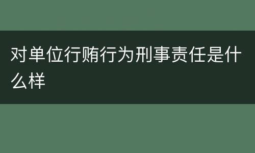 对单位行贿行为刑事责任是什么样
