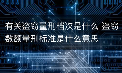 有关盗窃量刑档次是什么 盗窃数额量刑标准是什么意思