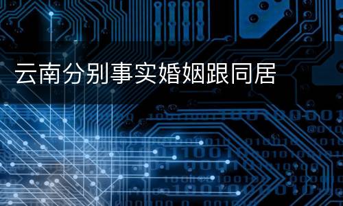 云南分别事实婚姻跟同居