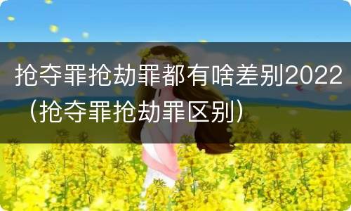 抢夺罪抢劫罪都有啥差别2022（抢夺罪抢劫罪区别）