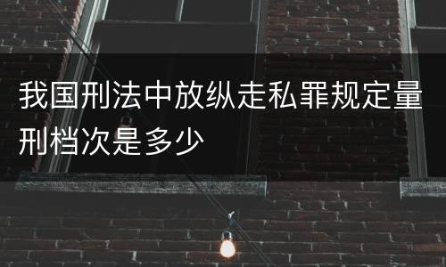 我国刑法中放纵走私罪规定量刑档次是多少