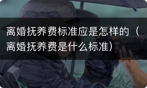 离婚抚养费标准应是怎样的（离婚抚养费是什么标准）