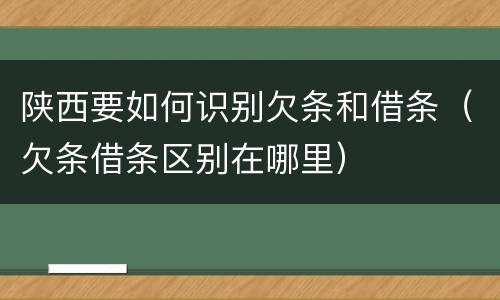 陕西要如何识别欠条和借条（欠条借条区别在哪里）