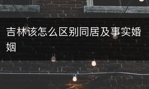 吉林该怎么区别同居及事实婚姻