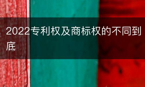 2022专利权及商标权的不同到底