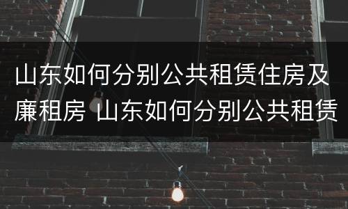 山东如何分别公共租赁住房及廉租房 山东如何分别公共租赁住房及廉租房呢