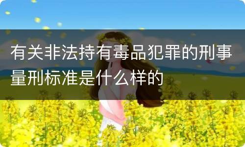 有关非法持有毒品犯罪的刑事量刑标准是什么样的