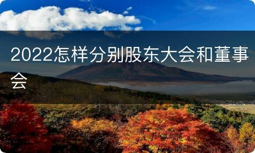 2022怎样分别股东大会和董事会