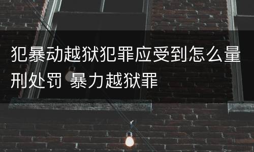 犯暴动越狱犯罪应受到怎么量刑处罚 暴力越狱罪
