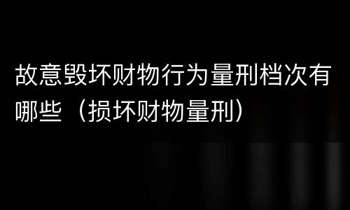 故意毁坏财物行为量刑档次有哪些（损坏财物量刑）