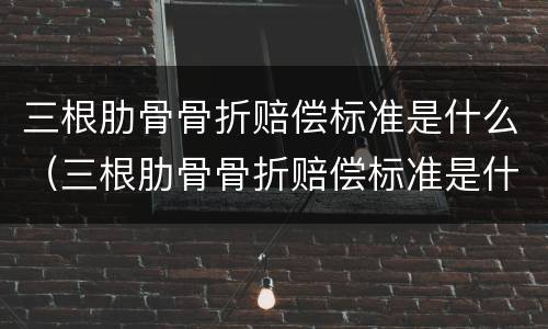 三根肋骨骨折赔偿标准是什么（三根肋骨骨折赔偿标准是什么啊）