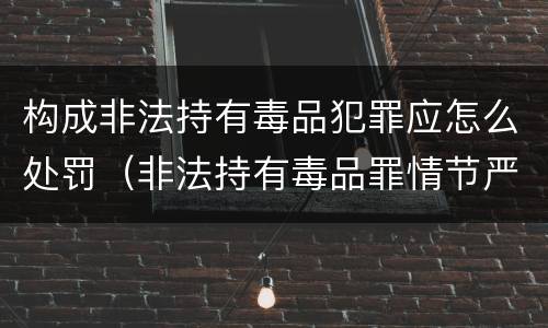 构成非法持有毒品犯罪应怎么处罚（非法持有毒品罪情节严重）