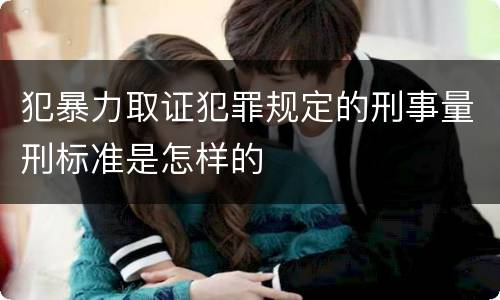 犯暴力取证犯罪规定的刑事量刑标准是怎样的