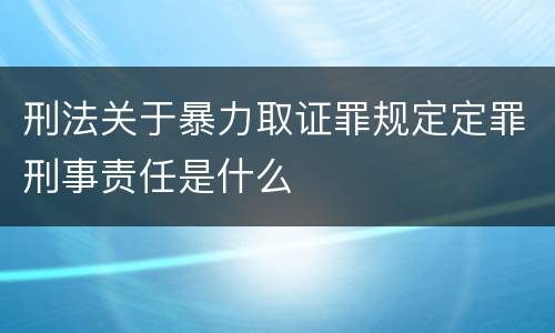 刑法关于暴力取证罪规定定罪刑事责任是什么