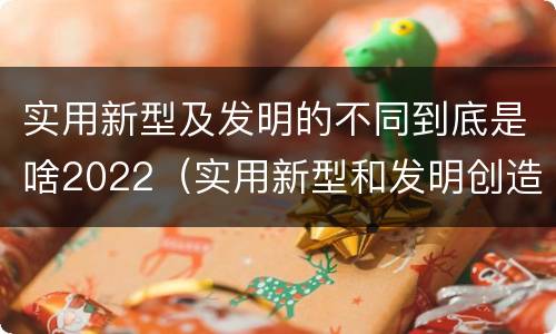 实用新型及发明的不同到底是啥2022（实用新型和发明创造）