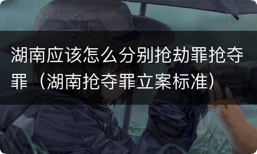 湖南应该怎么分别抢劫罪抢夺罪（湖南抢夺罪立案标准）