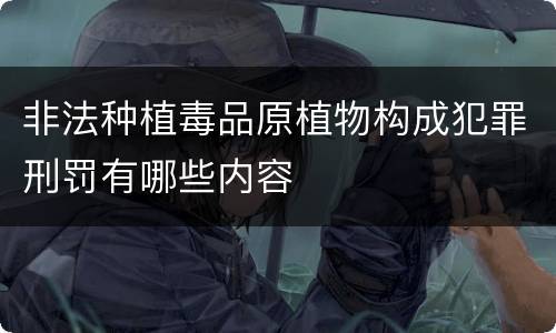 非法种植毒品原植物构成犯罪刑罚有哪些内容