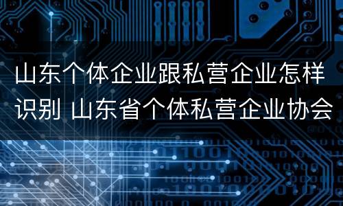 山东个体企业跟私营企业怎样识别 山东省个体私营企业协会
