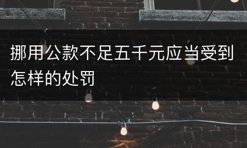 挪用公款不足五千元应当受到怎样的处罚