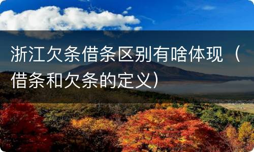 浙江欠条借条区别有啥体现（借条和欠条的定义）