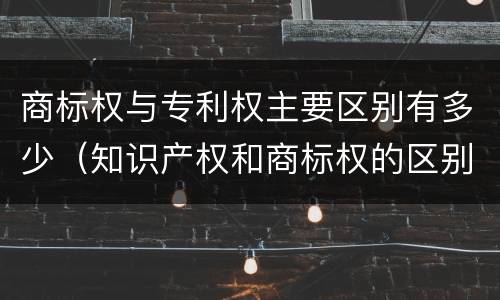 商标权与专利权主要区别有多少（知识产权和商标权的区别）