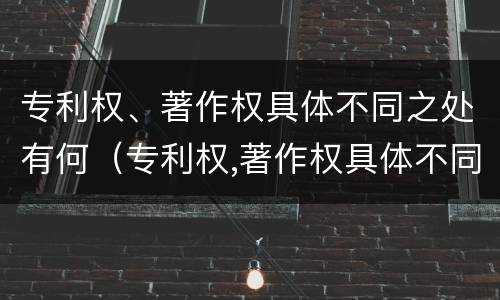 专利权、著作权具体不同之处有何（专利权,著作权具体不同之处有何区别）