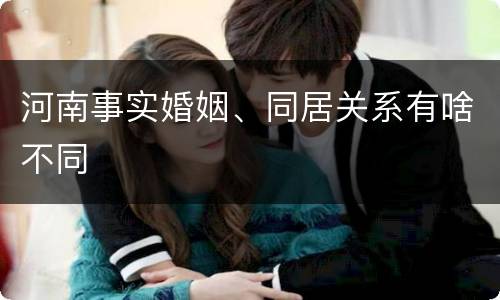 河南事实婚姻、同居关系有啥不同