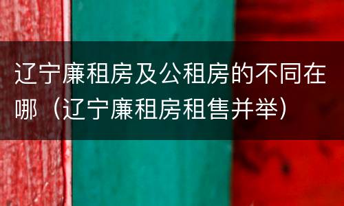 辽宁廉租房及公租房的不同在哪（辽宁廉租房租售并举）