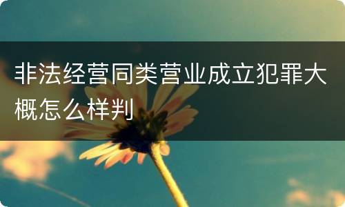 非法经营同类营业成立犯罪大概怎么样判