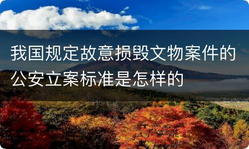我国规定故意损毁文物案件的公安立案标准是怎样的