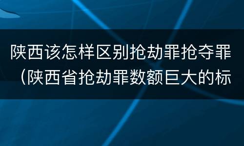 陕西该怎样区别抢劫罪抢夺罪（陕西省抢劫罪数额巨大的标准）